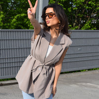 Fitted Gilet Taupe