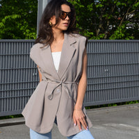 Fitted Gilet Taupe