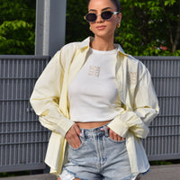 Top + Blouse Love Geel