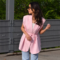 Fitted Gilet Roze