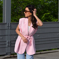 Fitted Gilet Roze