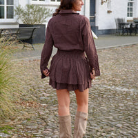 Brown Blocked Dress