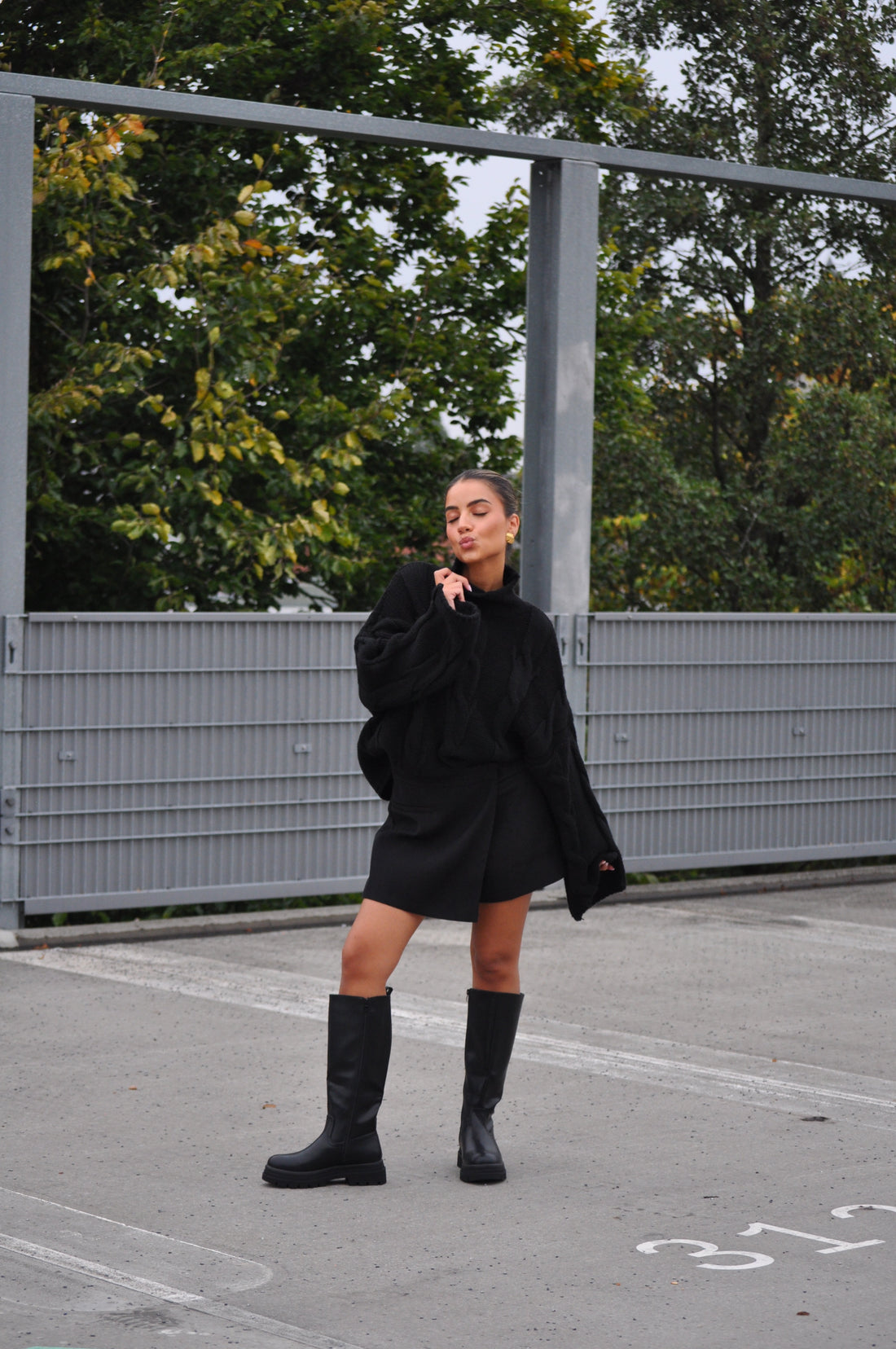 Kabel Trui Ella Zwart