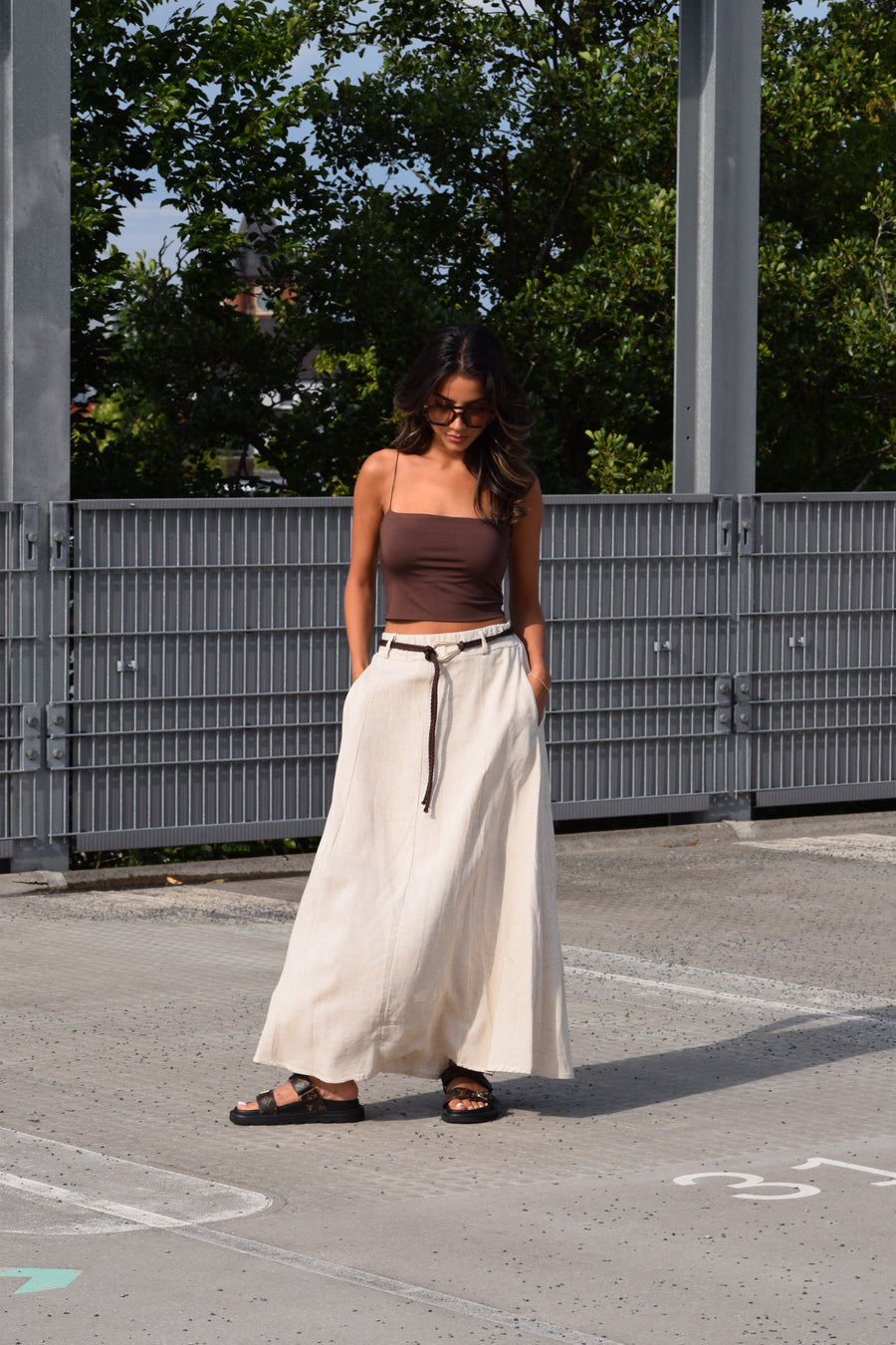 Linnen Rok Nayla Beige