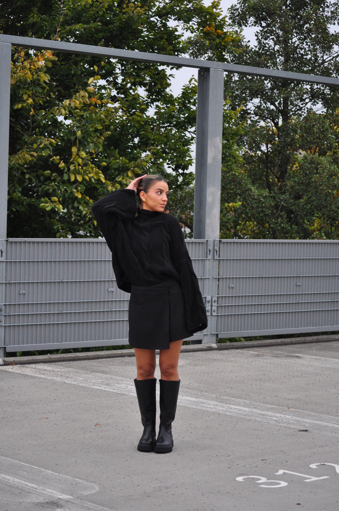 Kabel Trui Ella Zwart