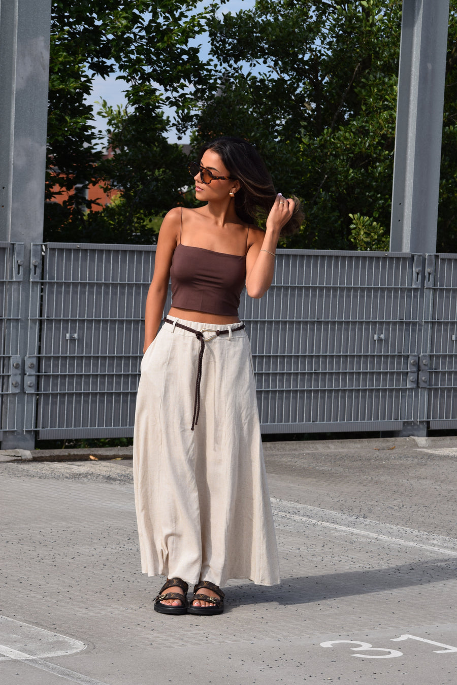 Linnen Rok Nayla Beige