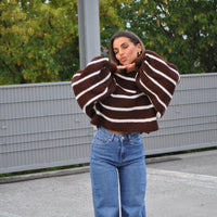 Stripe Trui Bruin