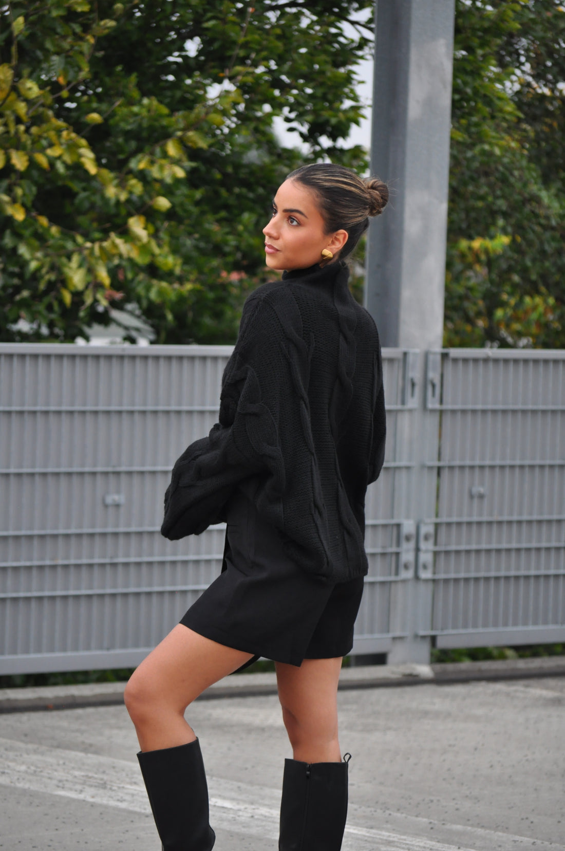 Kabel Trui Ella Zwart