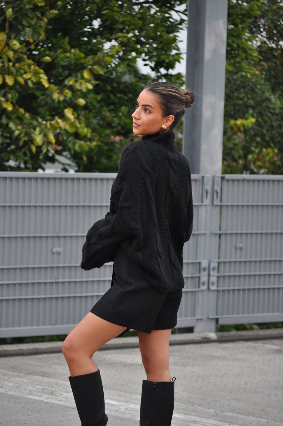 Kabel Trui Ella Zwart