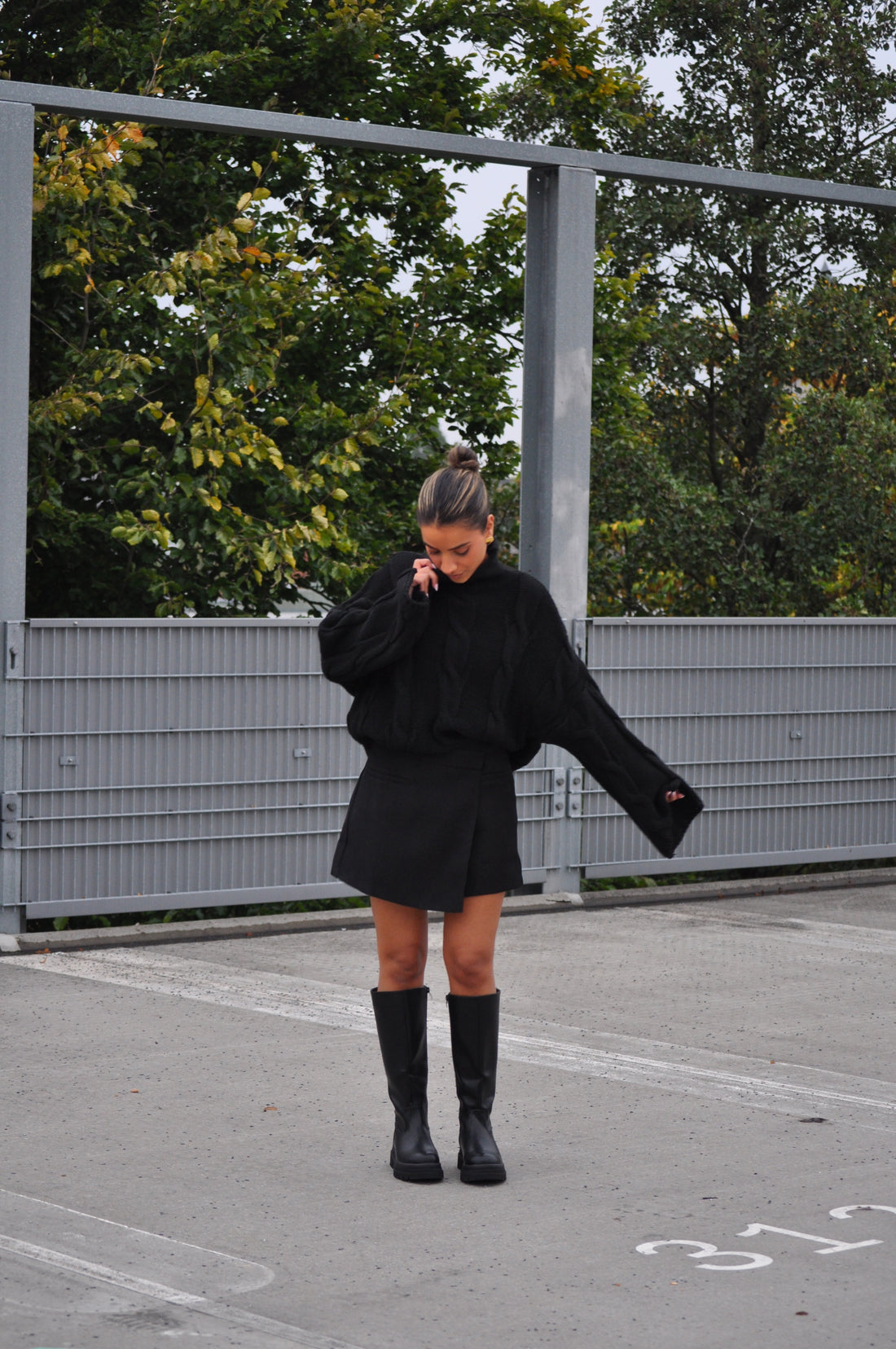 Kabel Trui Ella Zwart