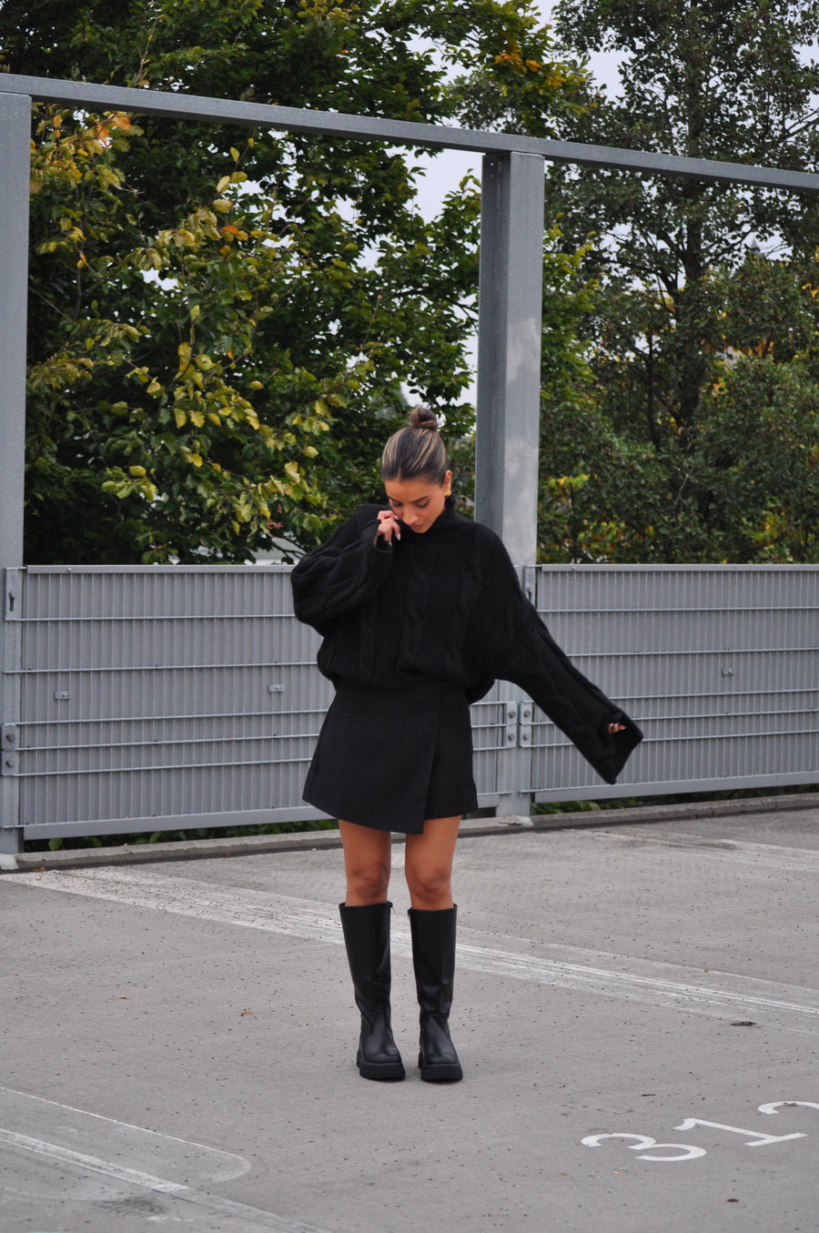 Kabel Trui Ella Zwart