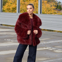 Fur Jacket Bordeaux