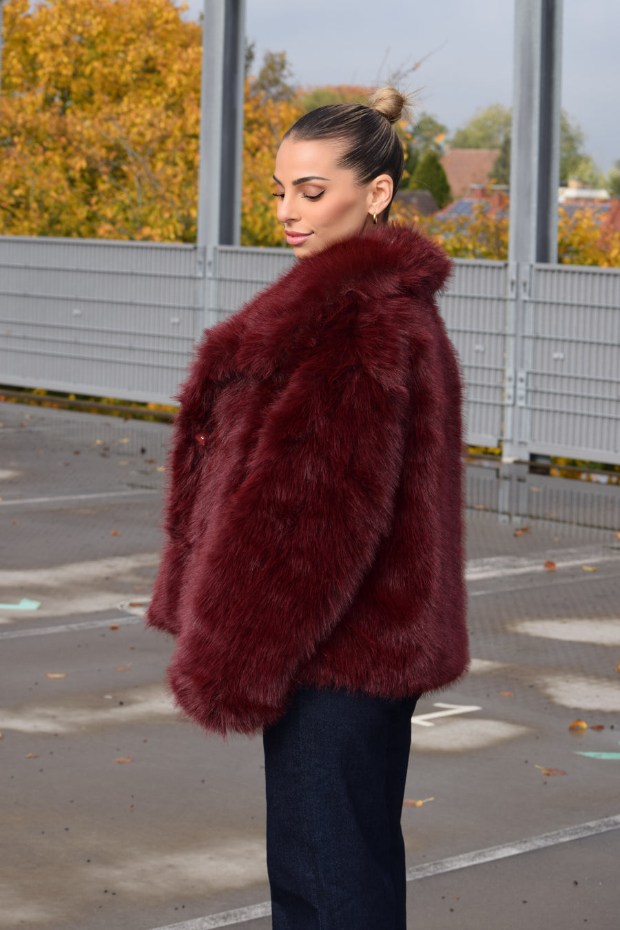 Fur Jacket Bordeaux