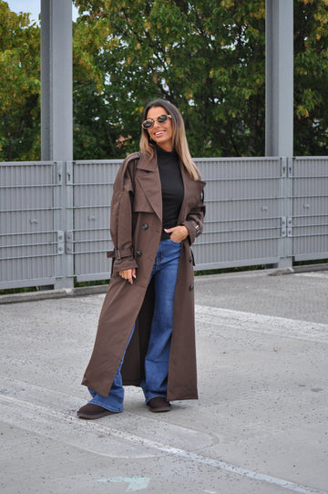 Verona Long Trenchcoat Bruin