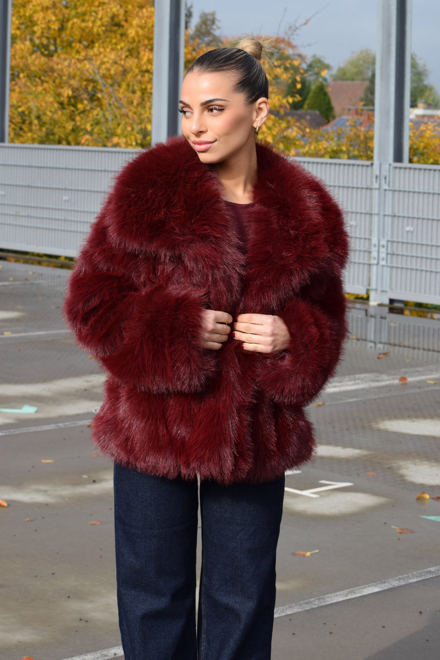 Fur Jacket Bordeaux