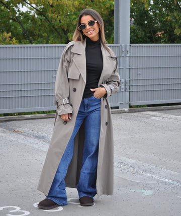Verona Long Trenchcoat Taupe