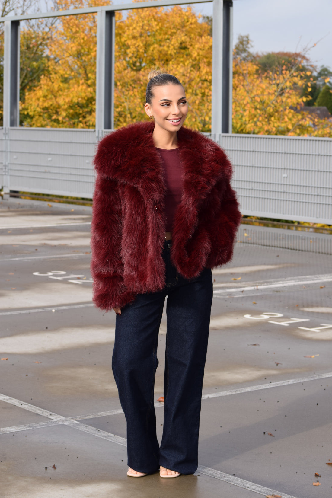 Fur Jacket Bordeaux