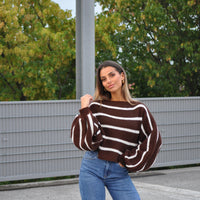 Stripe Trui Bruin
