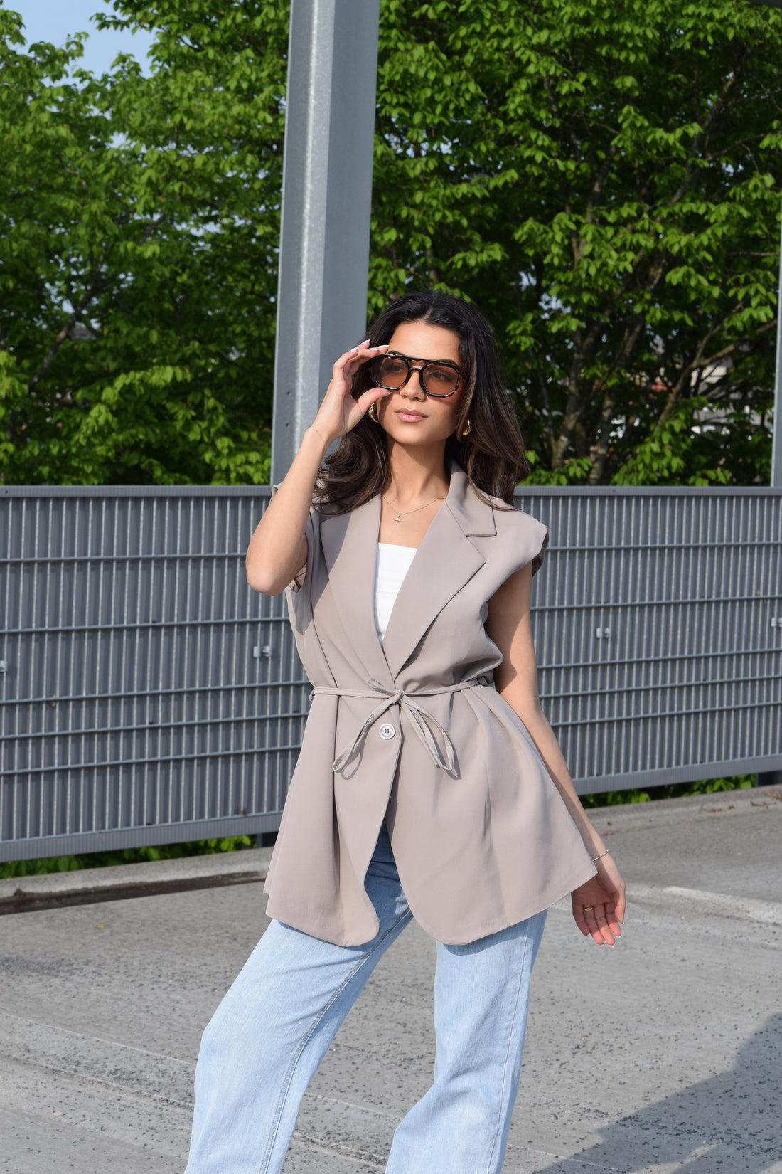 Fitted Gilet Taupe