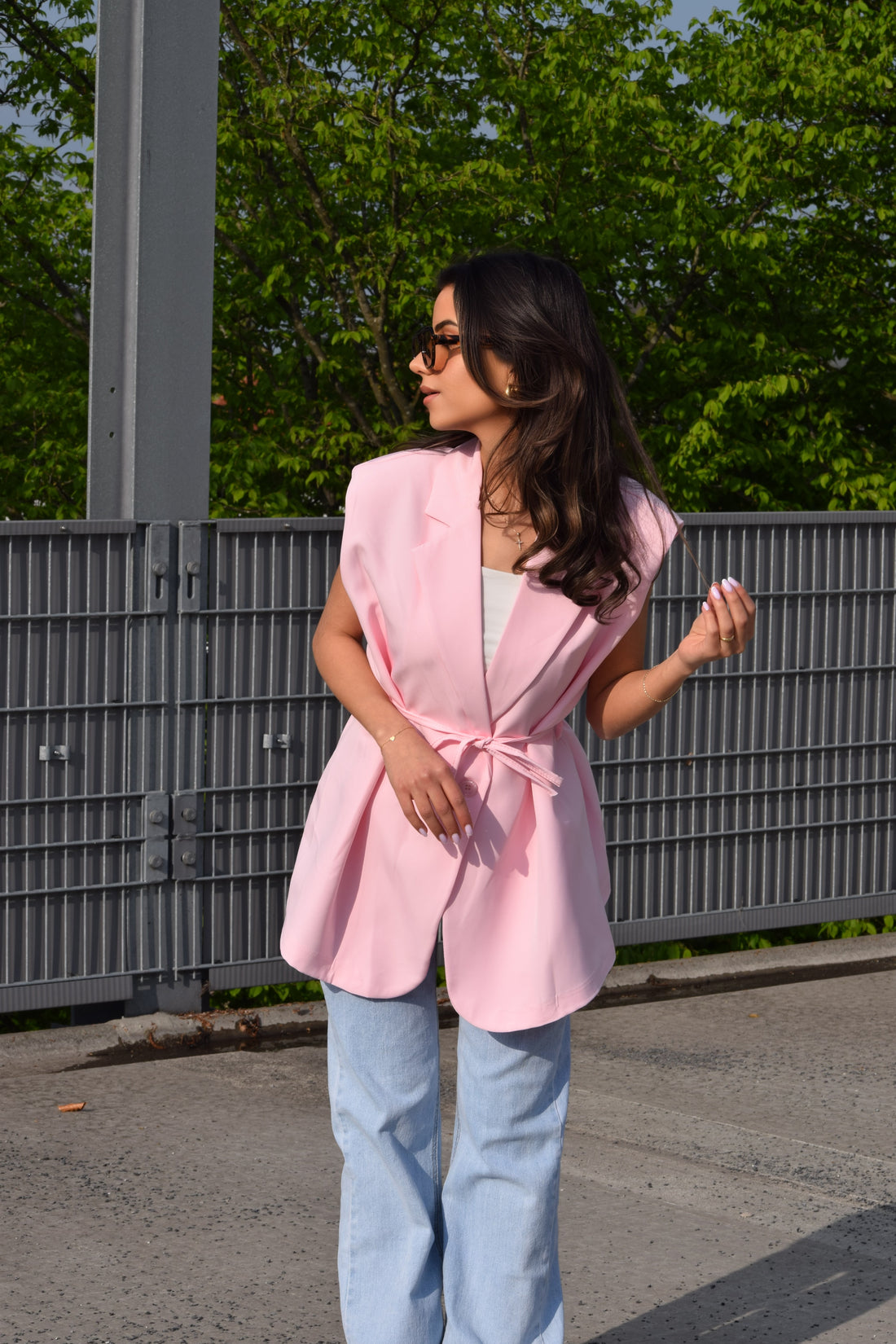 Fitted Gilet Roze