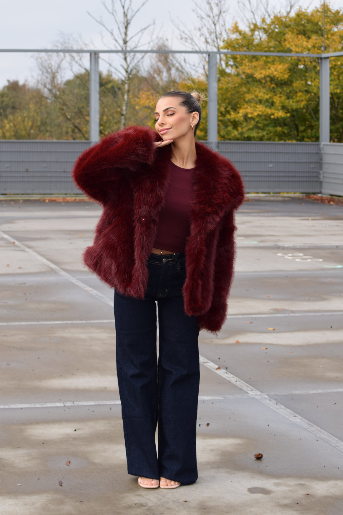 Fur Jacket Bordeaux