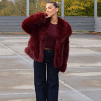 Fur Jacket Bordeaux