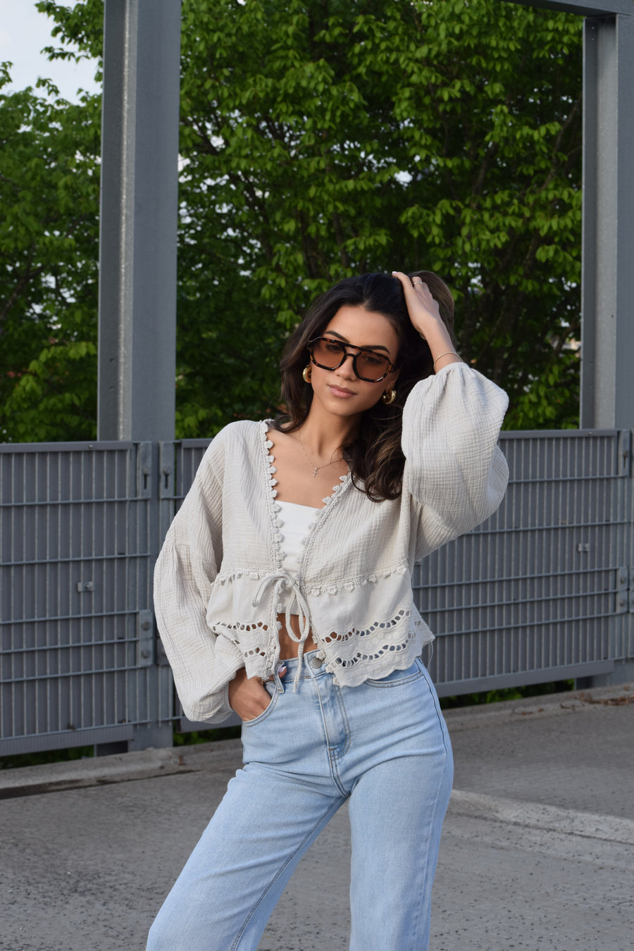 Boho Top Beige