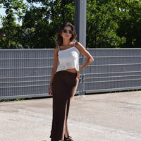 Satin Skirt Brown