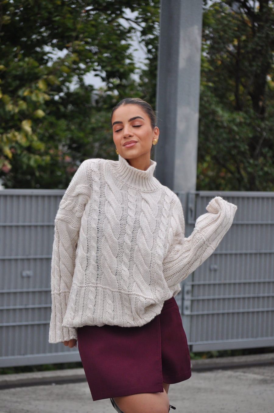 Kabel Trui Ella Beige