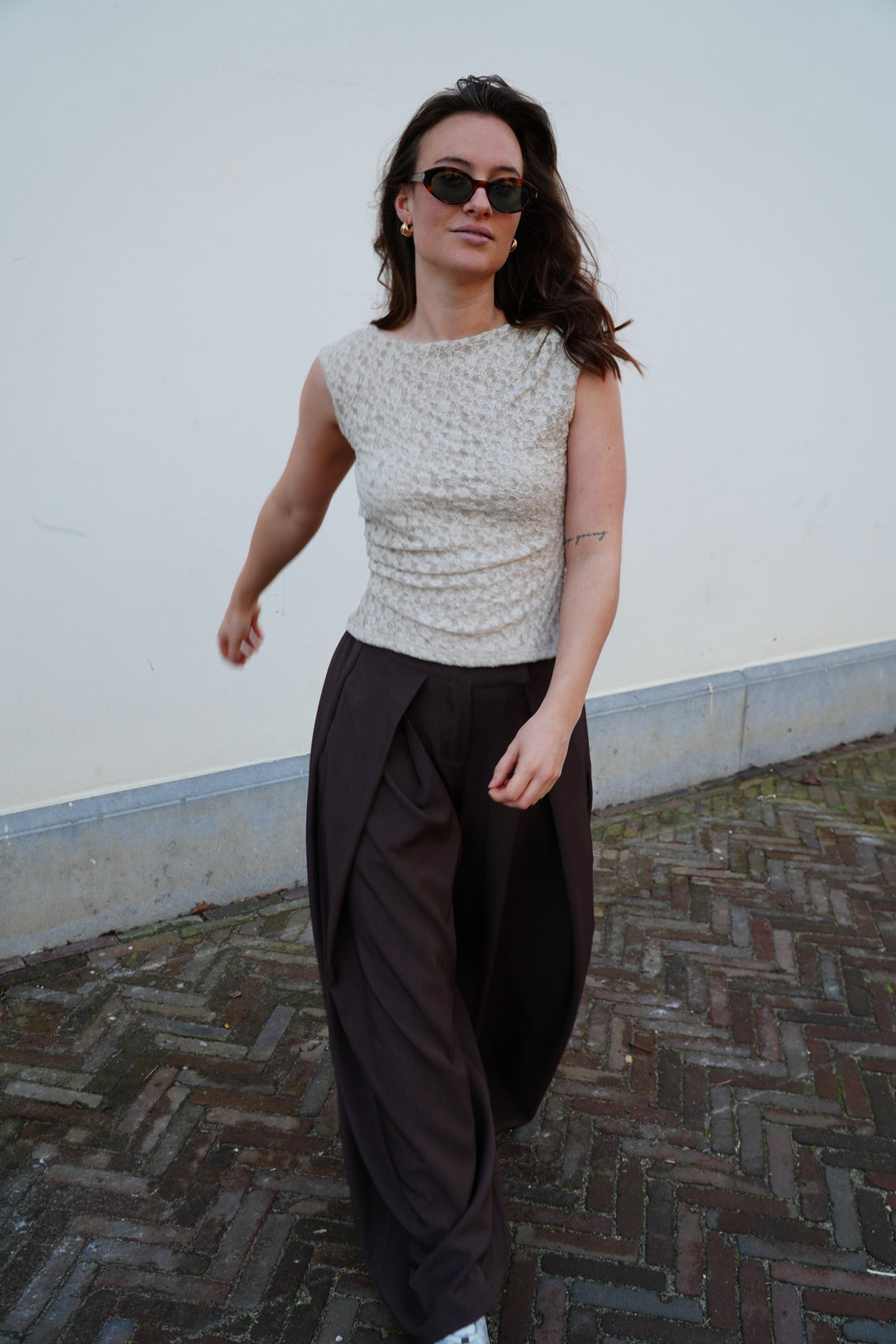 Lace Taupe Top