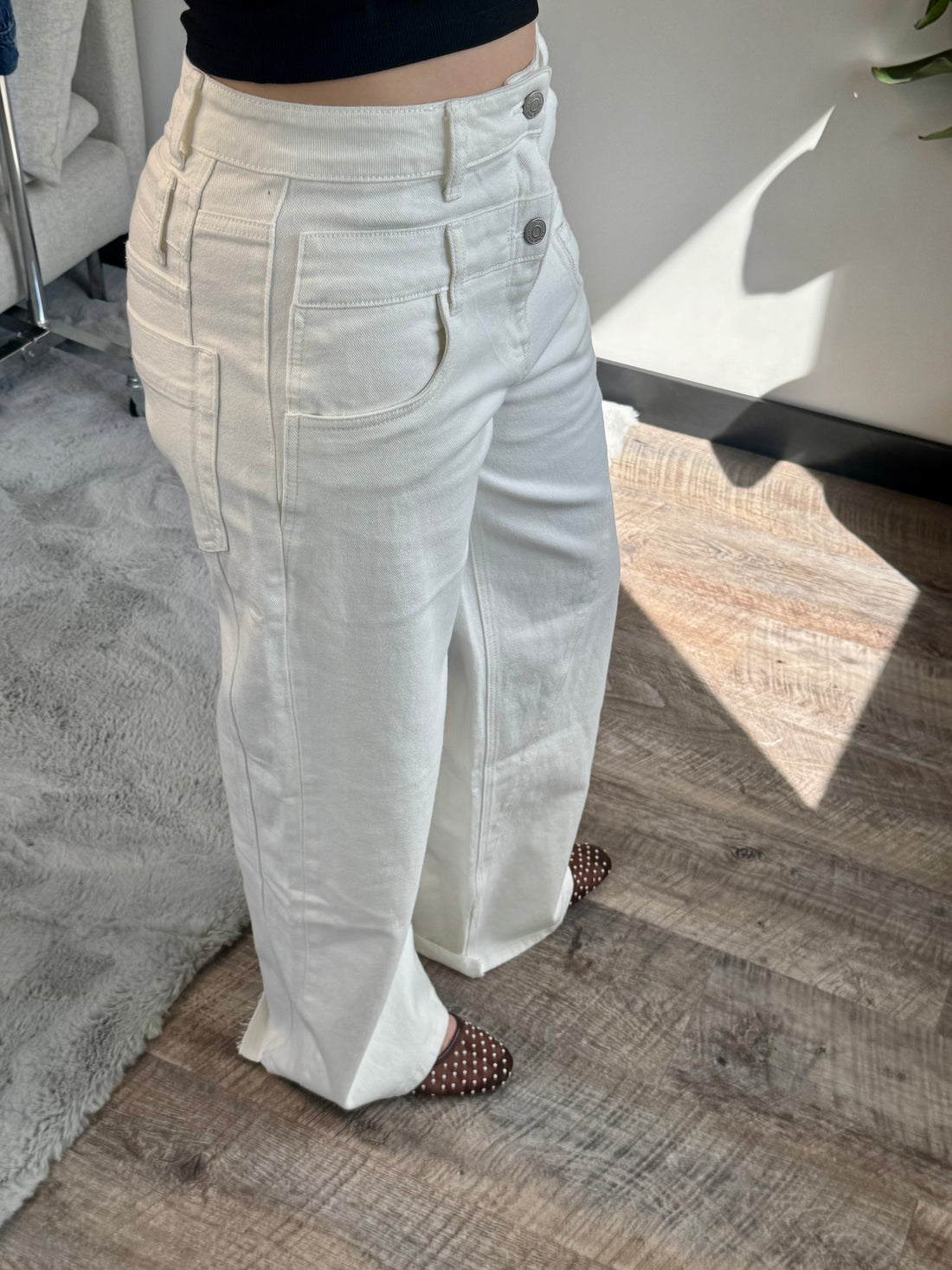 Double White Jeans