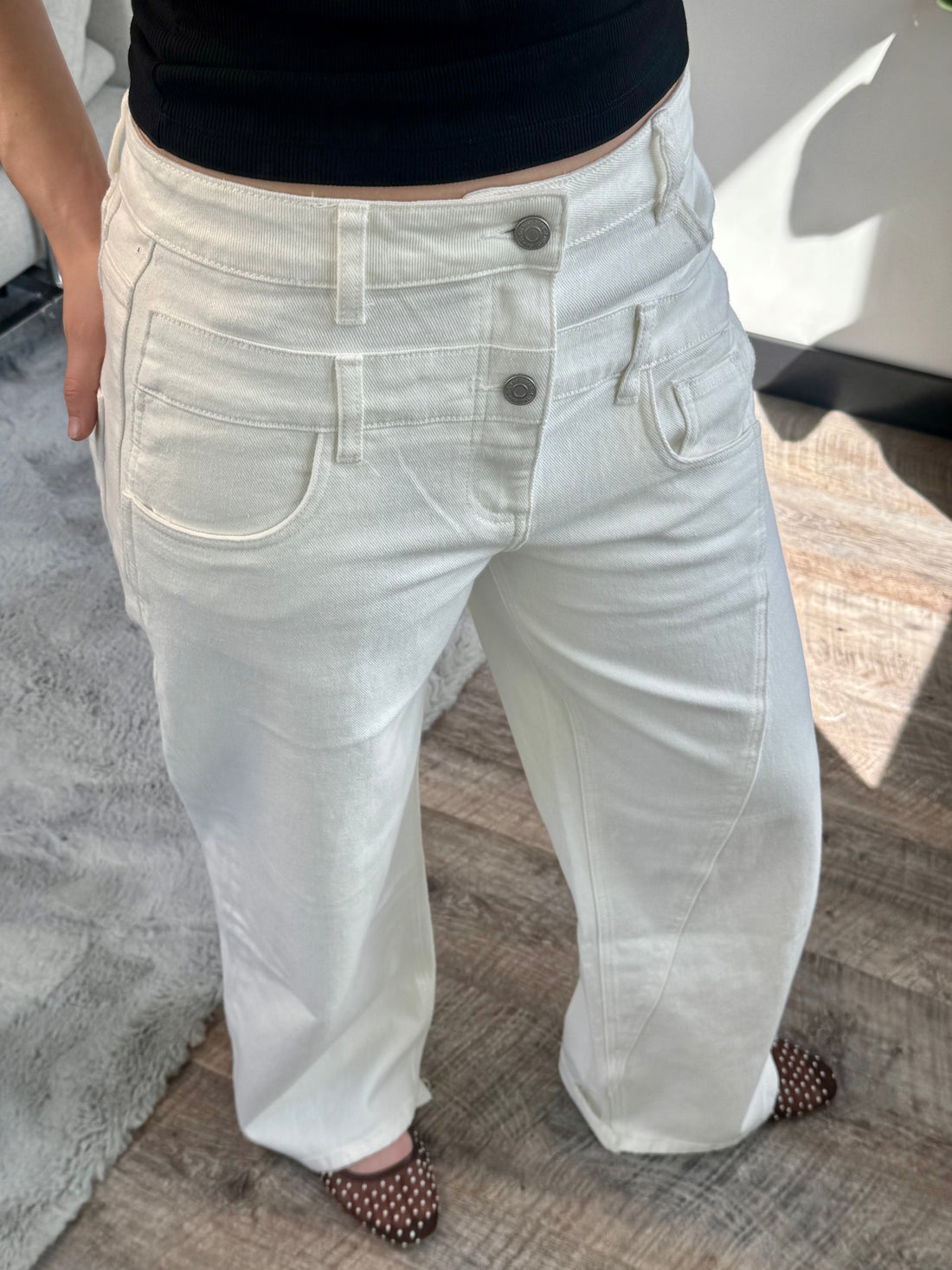 Double White Jeans